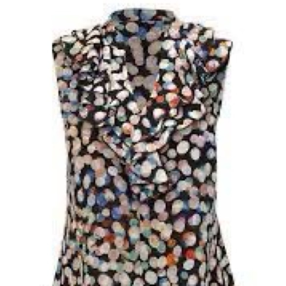 Cabi bubble top Polka Dot Ruffle Sleeveless Top style 4255 sz M